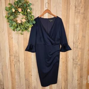 Betsy Adam Dress Deep Navy Macy's Originally $239 NWT 16W